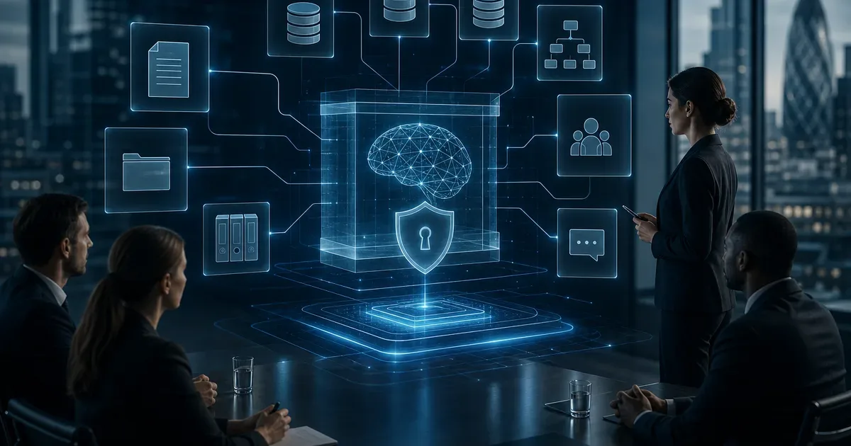 Governed enterprise AI agent platform architecture connecting reasoning, memory, documents and business channels